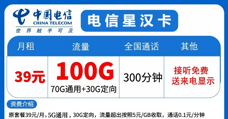 流量傳奇！精彩放送！電信星漢卡39元大流量+語音！暢享優惠！